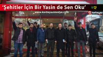 Ülkücüler Erzurum'da esnafa Yasin-i Şerif dağıttı